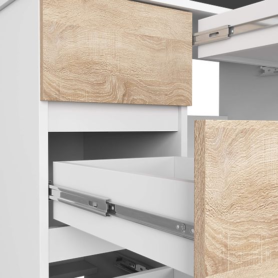 BIURKO A-7 CLP PK BIAŁY / SONOMA LEWOSTRONNE