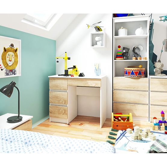 BIURKO A-7 CLP PK BIAŁY / SONOMA LEWOSTRONNE