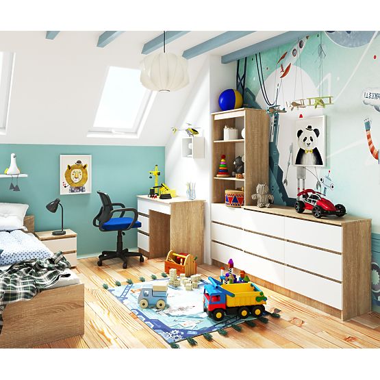 BIURKO A-7 CLP PK DĄB SONOMA / BIAŁY LEWOSTRONNE