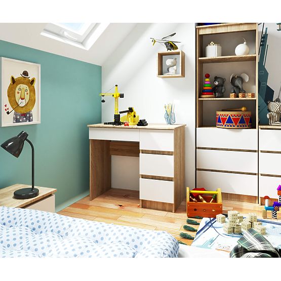 BIURKO A-7 CLP SONOMA / BIAŁY PK PRAWOSTRONNE