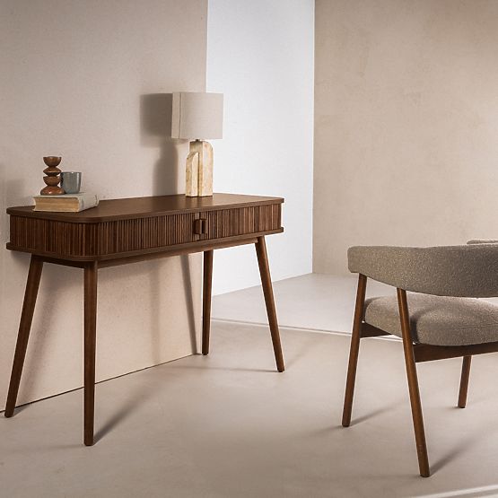 Biurko Clemente z lamelami, orzech