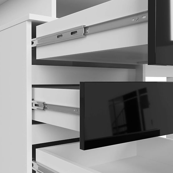 BIURKO CLP 135cm PK BIAŁY / CZARNY POŁYSK