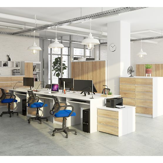 BIURKO CLP 135cm PK BIAŁY / SONOMA