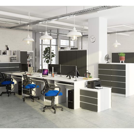 BIURKO CLP 135cm PK BIAŁY / SZARY