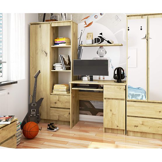 BIURKO KOMPUTEROWE PIKSEL DĄB ARTISAN - PRAWE