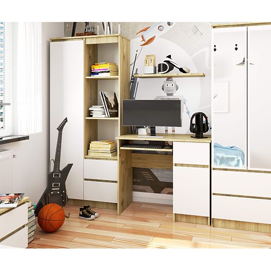 BIURKO KOMPUTEROWE PIKSEL PK ARTISAN / BIAŁY - PRAWY