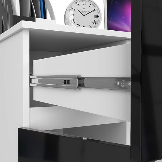 BIURKO KOMPUTEROWE PIKSEL PK CZARNY POŁYSK LEWY