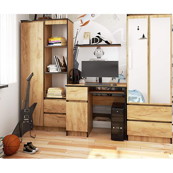 BIURKO KOMPUTEROWE PIKSEL PK DĄB CRAFT - LEWE