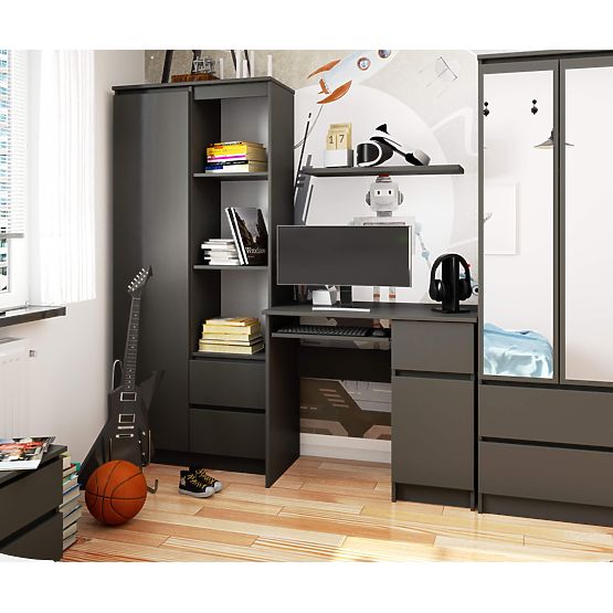 BIURKO KOMPUTEROWE PIKSEL PK SZARE - PRAWE