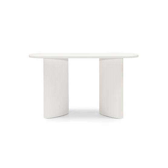 Biurko/konsola Pauline 140 cm, biała, lamele