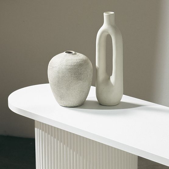 Biurko/konsola Pauline 140 cm, biała, lamele