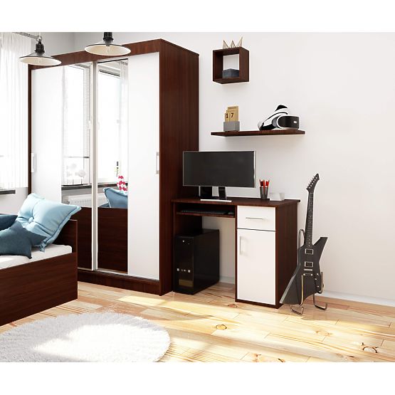 BIURKO PIN WENGE / BIAŁY