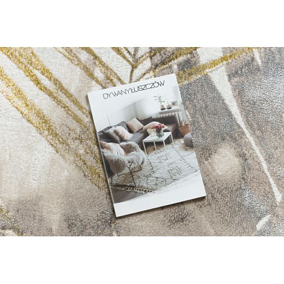 BLISS Z216AZ137 dywan kremowy / złoty - Liście palmowe, nowoczesny, strukturalny