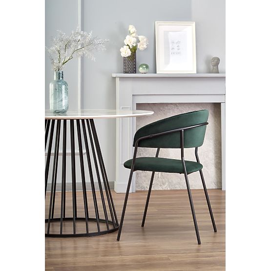 BRODWAY stół blat - biały marmur, noga - czarna (2p=1szt)