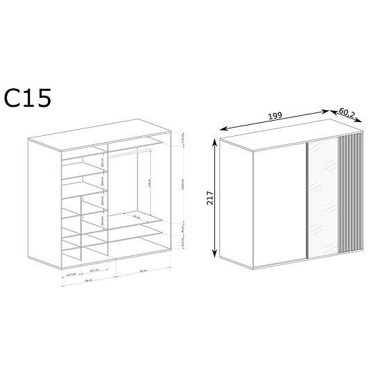 CALI duża szafa z lamelami C15 artisan