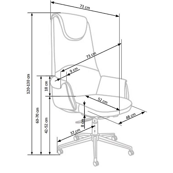 CALVANO fotel biurowy ciemny brąz / jasny brąz
