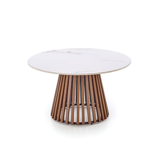 CARINA stolik konferencyjny beżowy marmur / orzech (2szt=1szt)