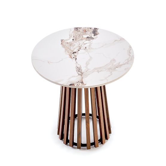 CARINA_S stolik konferencyjny beżowy marmur / orzech (2p=1szt)