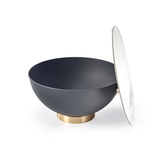 CECILIA stolik konferencyjny biały marmur / szary / złoty (2szt=1szt)