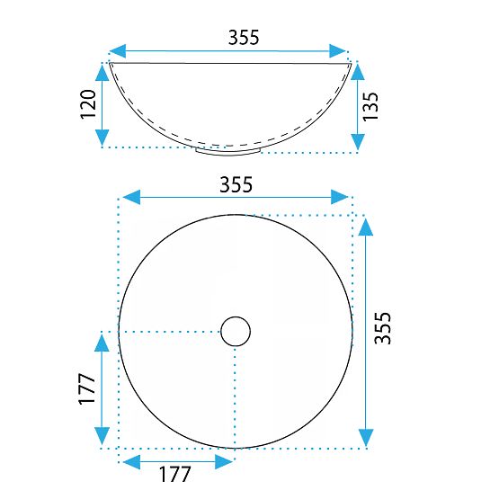 Ceramiczna umywalka nablatowa Stella biała ze złotą krawędzią