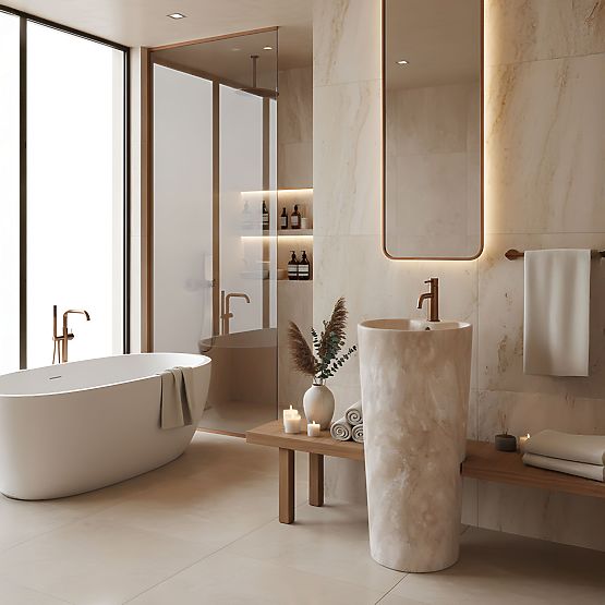 Ceramiczna Wolnostojąca Umywalka Blanka Savana Matt