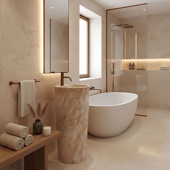 Ceramiczna Wolnostojąca Umywalka Blanka Savana Matt