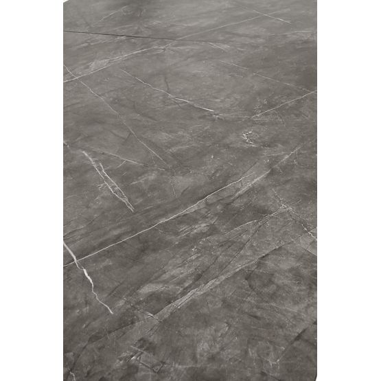 CHARLES stół rozkładany, blat - szary marmur, nogi - czarne