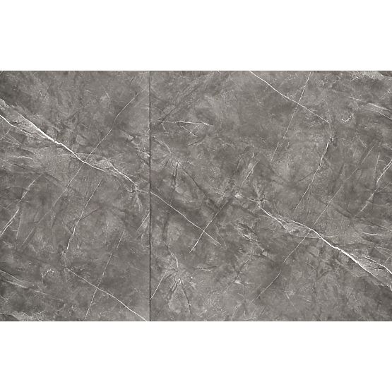 CHARLES stół rozkładany, blat - szary marmur, nogi - czarne