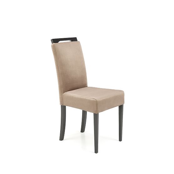 CLARION 2 krzesła czarne / tapicerka: MONOLITH 09 (ciemny brąz) (1p=2szt)