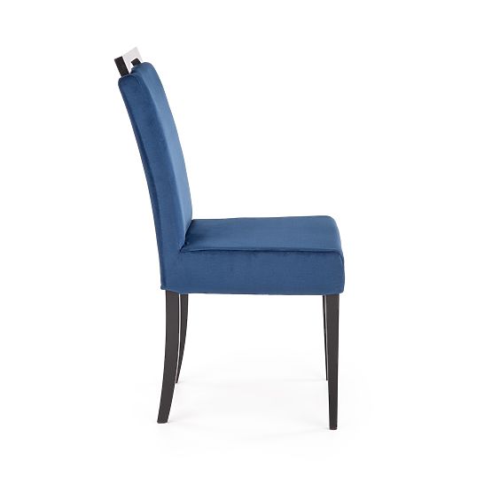 CLARION 2 krzesła czarne / tapicerka: MONOLITH 77 (ciemnoniebieska) (1p=2szt)