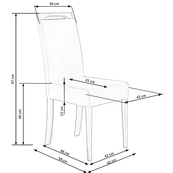 CLARION 2 krzesła czarne / tapicerka: MONOLITH 85 (popiel) (1p=2szt)