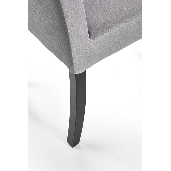 CLARION 2 krzesła czarne / tapicerka: MONOLITH 85 (popiel) (1p=2szt)