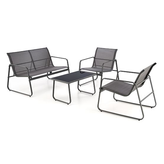 CONOR zestaw ogrodowy ( sofa + fotel 2x + ława ), ciemny popiel / jasny popiel (1p=1set)