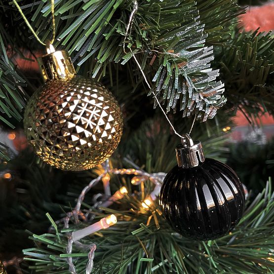 CZARNE BOMKI ŚWIĄTECZNE 34 SZT. SYSD1688-033