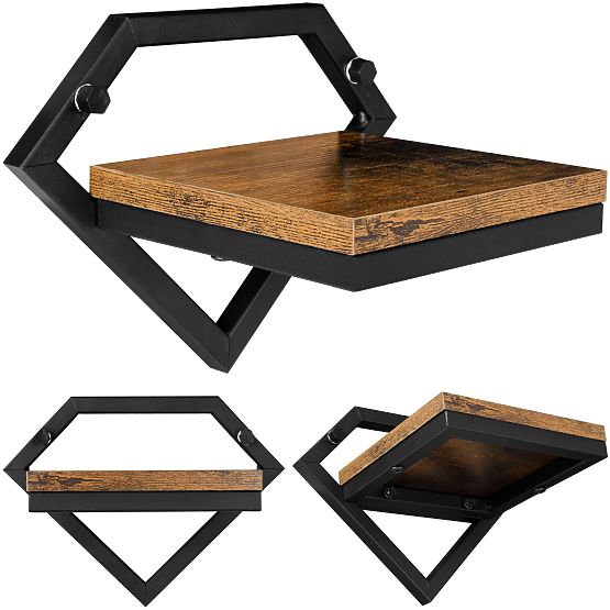 Czarny metalowy kwietnik ścienny Doron Rustic loft