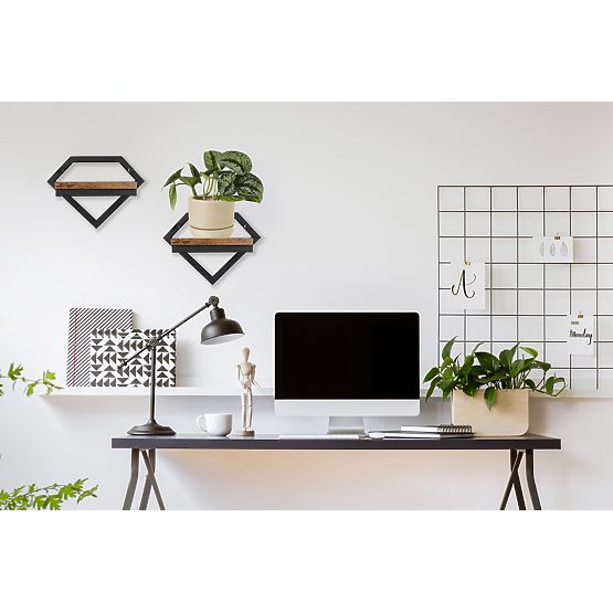 Czarny metalowy kwietnik ścienny Doron Rustic loft