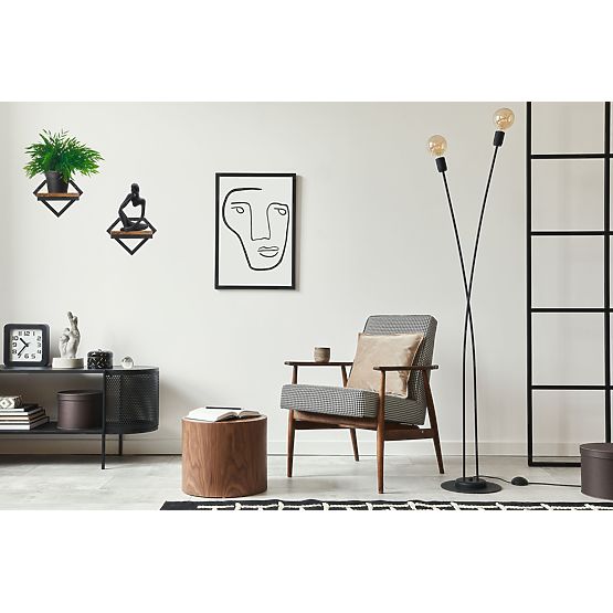 Czarny metalowy kwietnik ścienny Doron Rustic loft