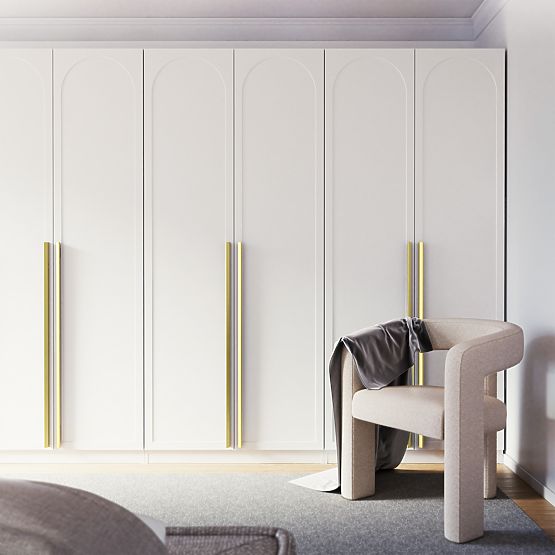 Czterodrzwiowa szafa Neroli, łukowe wypełnienie, biała