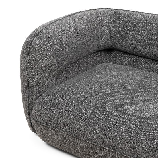 Czteroosobowa sofa do salonu Luvio szara, o zaokrąglonych kształtach