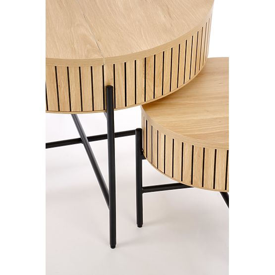 DANTE zestaw 2 ławek, naturalny / czarny (1p=1zestaw)