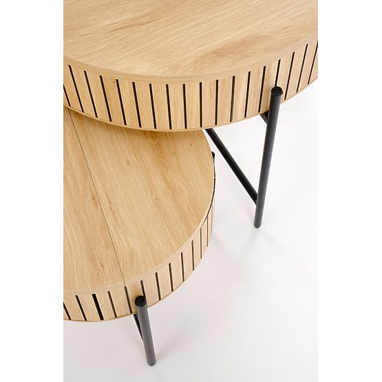 DANTE zestaw 2 ławek, naturalny / czarny (1p=1zestaw)