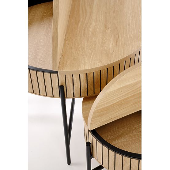 DANTE zestaw 2 ławek, naturalny / czarny (1p=1zestaw)