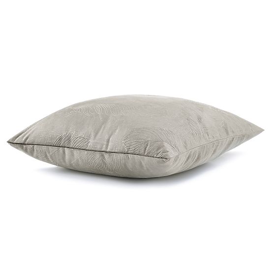 Dekoracyjna poszewka na poduszkę PEACOCK kolor cappuccino z tłoczonym motywem zwierzęcym w stylu gla