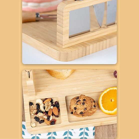 Deska do serwowania serów i przekąsek Salers z sztućcami