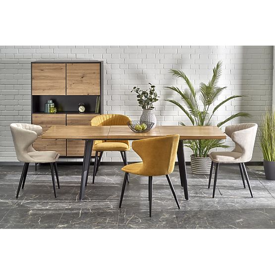 DICKSON 2 stół rozkładany 150-210/90 cm, blat - naturalny, nogi - czarne (2p=1ks)