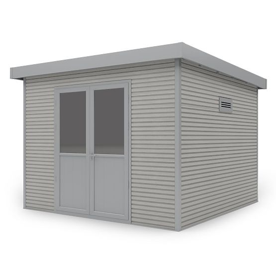 Domek ogrodowy Ardena 3x3 m 9 m², ciemnoszary, drewno kompozytowe, aluminium, łatwy montaż