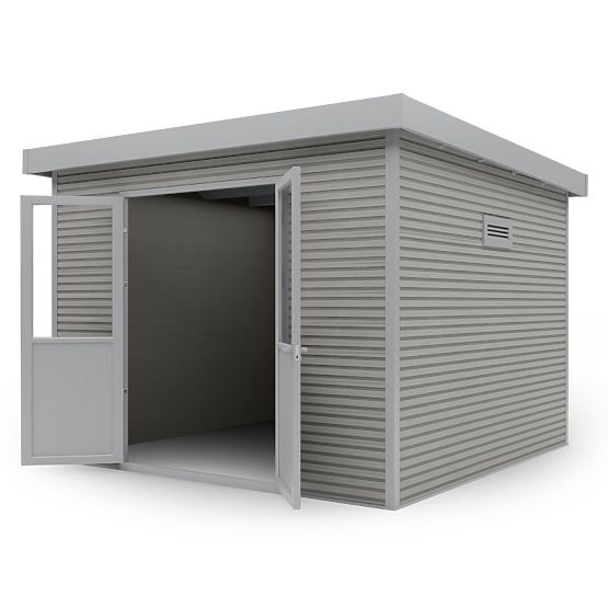 Domek ogrodowy Ardena 3x3 m 9 m², ciemnoszary, drewno kompozytowe, aluminium, łatwy montaż