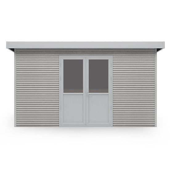 Domek ogrodowy Ardena 4x3 m 12 m², ciemnoszary, drewno kompozytowe, aluminium, łatwy montaż