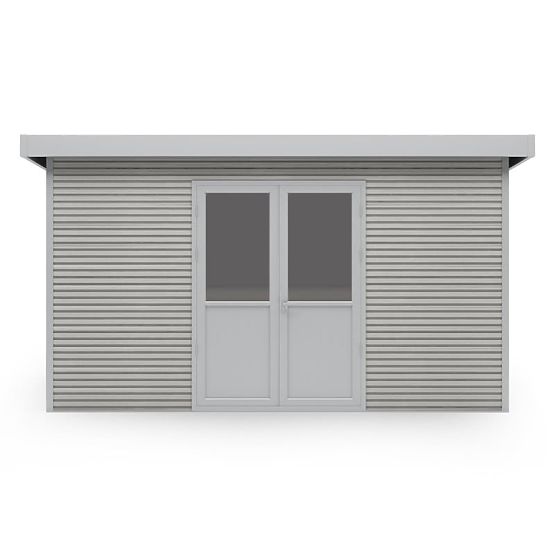 Domek ogrodowy Ardena 4x3 m 12 m², ciemnoszary, drewno kompozytowe, aluminium, łatwy montaż