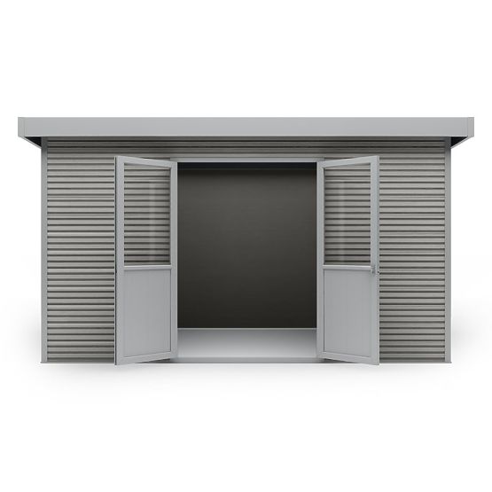 Domek ogrodowy Ardena 4x3 m 12 m², ciemnoszary, drewno kompozytowe, aluminium, łatwy montaż